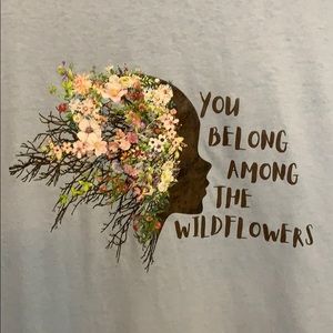 You Belong Among the Wildflowers Blue Cotton Tee